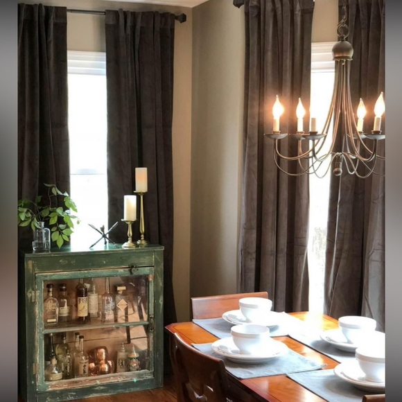 Other - Gray velvet curtains by skyline furniture (8 panels available)